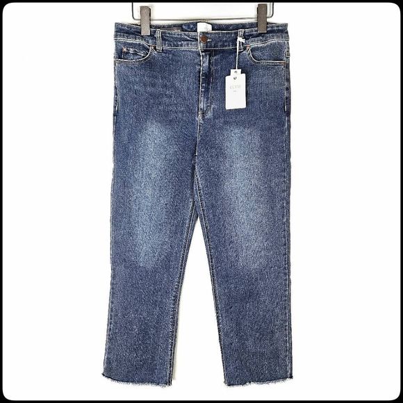 ecru Denim - NWT ECRU The La Cienega Straight Leg Crop Medium Wash Stretchy Denim Jeans Sz:29